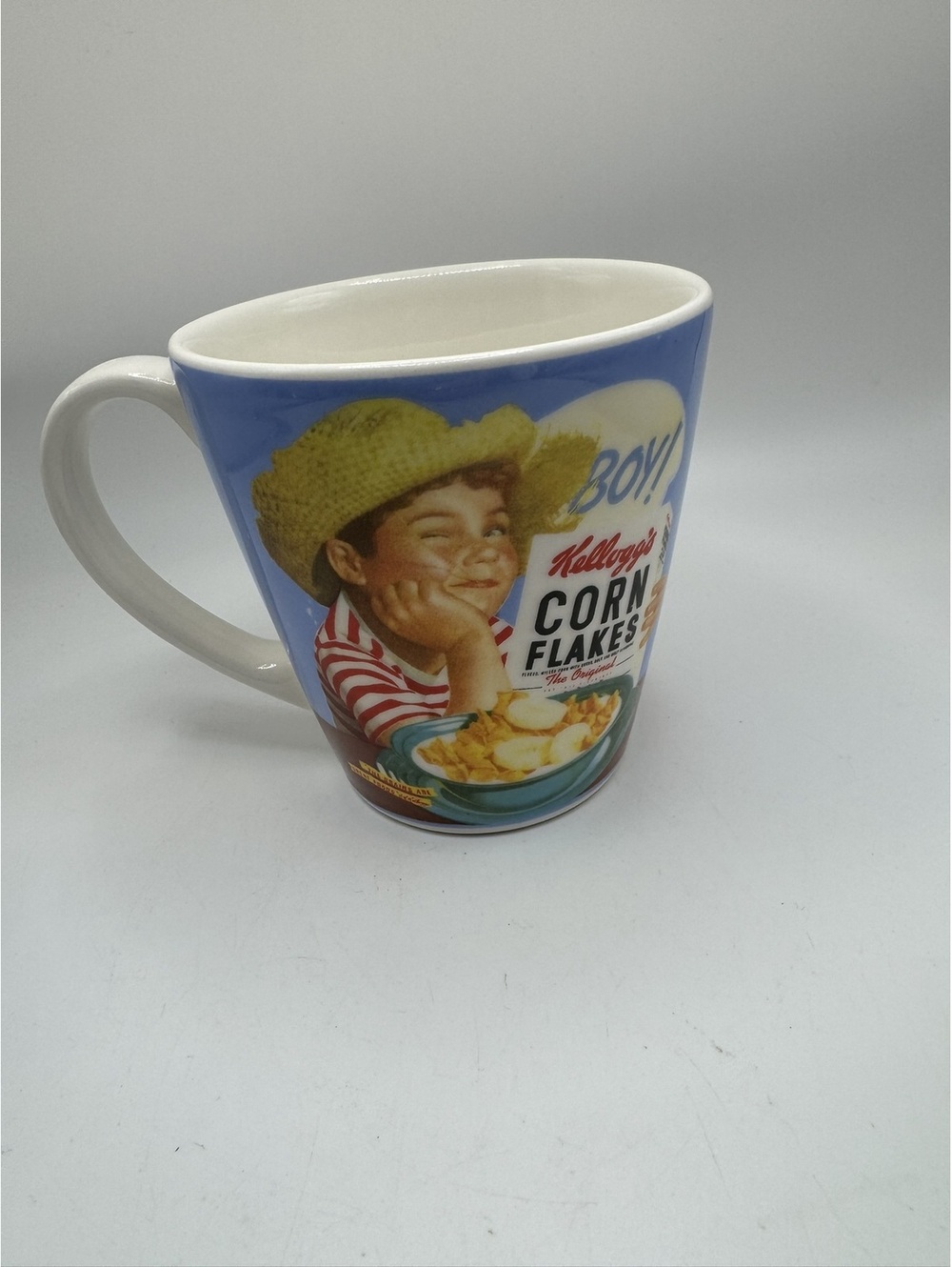 Vintage Kelloggs Corn Flakes Cereal Advertising Ceramic Coffee Mug